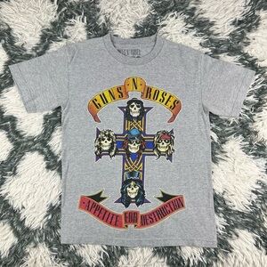 Guns N' Roses Men's Gray T-Shirt Appetite For Destruction Tour Size Small